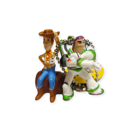 Toy Story Buzz Lightyear & Woody 1" Mini Figures – Keychain Pair (Pre-Owned)