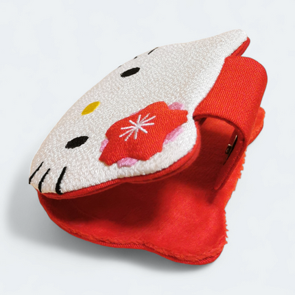 Hello Kitty Folding Pocket Mirror – 4" Fabric Compact (Pre-Owned)
