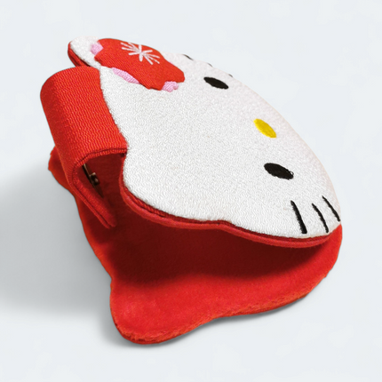 Hello Kitty Folding Pocket Mirror – 4" Fabric Compact (Pre-Owned)