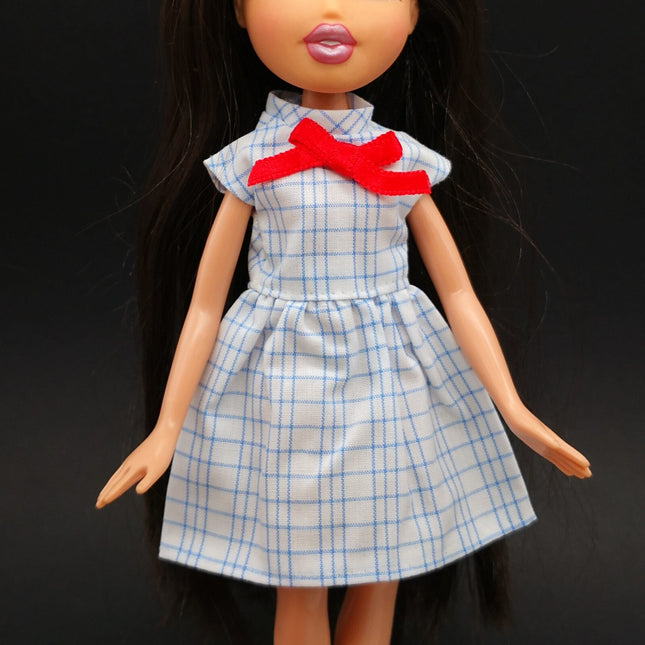 White Plaid Dress School Uniform – for Bratz & Licca Dolls (Takara, Pre-Owned)