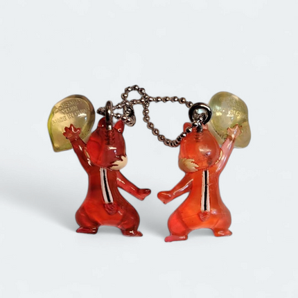 Disney Chip & Dale Clear Heart Charm – 1.5" Keychain (Yujin, Pre-Owned)