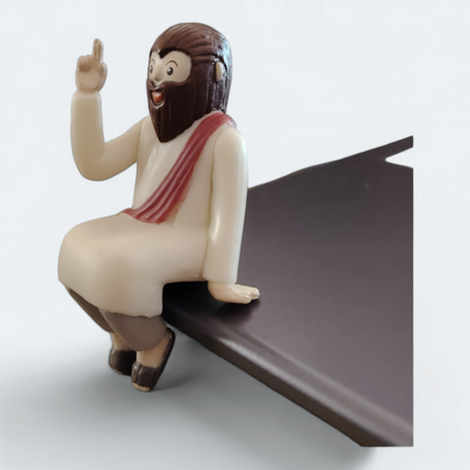 Miniature Smiling Jesus Sitting 2" Figure – Dollhouse Christian Decor (Pre-Owned)
