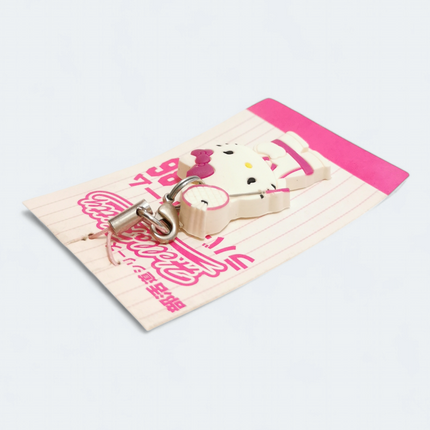 Sanrio Hello Kitty Playing Badminton 1.5" Rubber Charm Keychain (Pre-Owned)