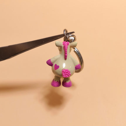 Pink Beige Chubby Donkey 1.25" Keychain – Mini Figure by Simba (Pre-Owned)