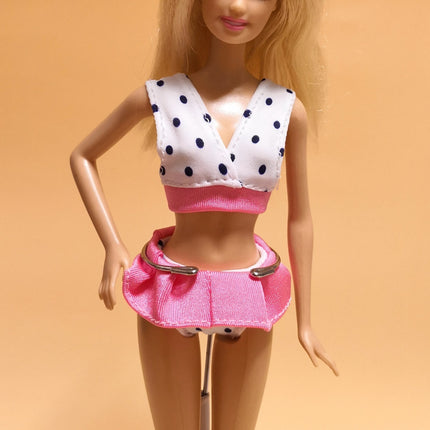 1/6 Scale Pink Polka Dot 2-Piece Swimsuit – 11" Doll (Pre-Owned)