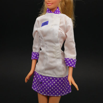 White Chef Dress with Polka Dot – Career Outfit (Pre-Owned)