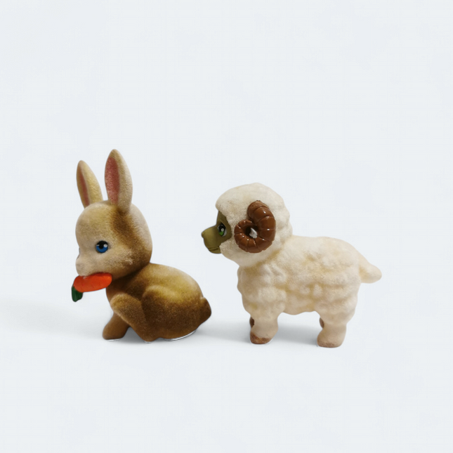 In My Pocket Baby Rabbit & Sheep 1.5" Flocked Figures – Dollhouse Pets (Pre-Owned)