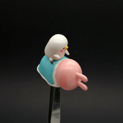 Kanahei’s Small Animal Pink Rabbit & White Chick Sleeping 2" Mini Figure (Pre-Owned)