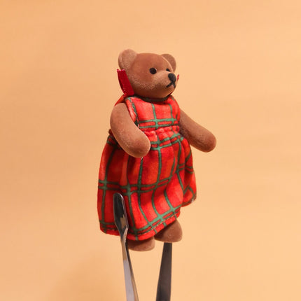 McDonald's 1999 Scottish Lady Flocked Teddy Bear – 3" Happy Meal Toy (Pre-Owned)