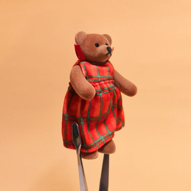 McDonald's 1999 Scottish Lady Flocked Teddy Bear – 3" Happy Meal Toy (Pre-Owned)