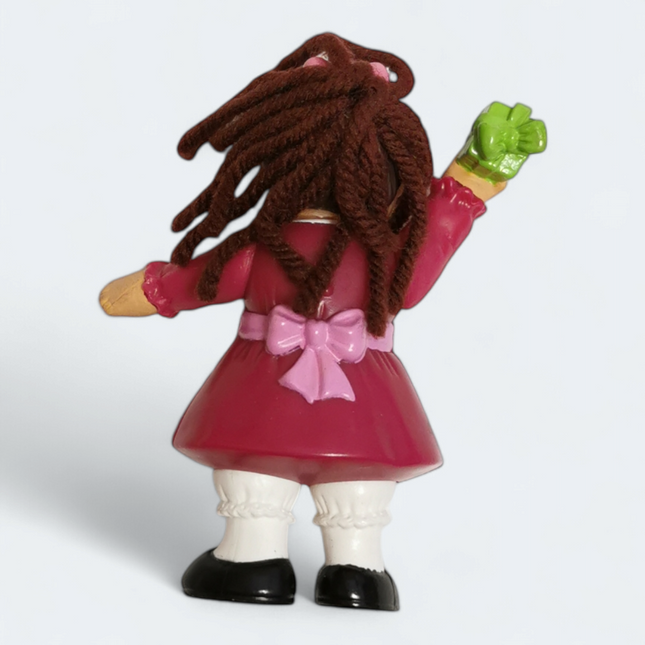 Cabbage Patch Kids Girl in Dark Red Dress – 3" McDonald's Topper (1992, Pre-Owned)