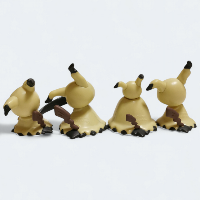 Pokemon Moving Mimikyu 2" Mini Figure – Pull Back Toy Lot of 4 (Bandai, Pre-Owned)