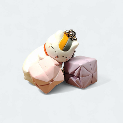 Nyanko Sensei Natsume Cat Playing with Paper Ball – 1.5" Keychain (Pre-Owned)