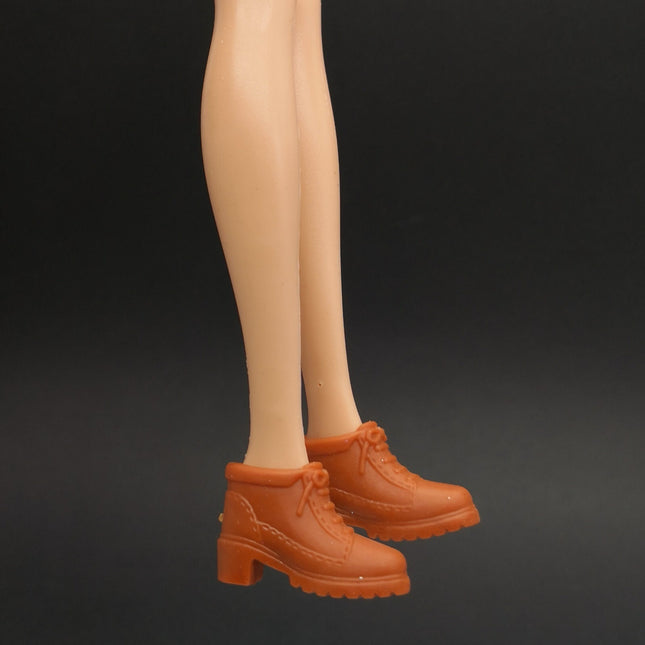 Brown Ankle Boots Heel Shoes – for 11" Doll Casual Fashion (Pre-Owned)