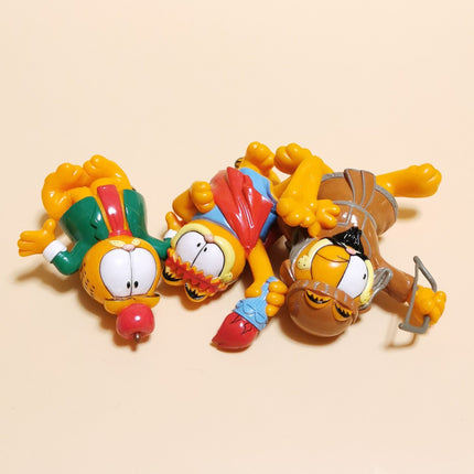 Garfield as Isaac Newton Greek Mongolian – 3" Figure Lot of 3 (1999, Pre-Owned)