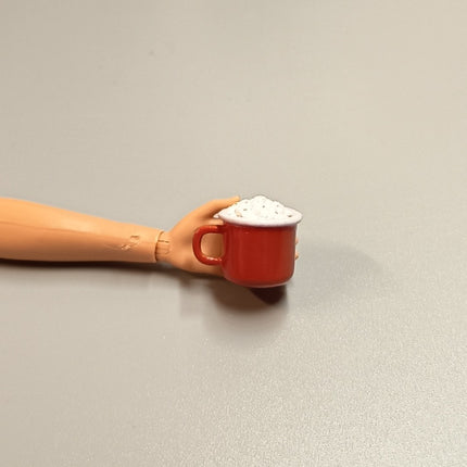 Re-Ment Miniature Red Mug with Cream Sprinkle – Hot Beverage (Pre-Owned)