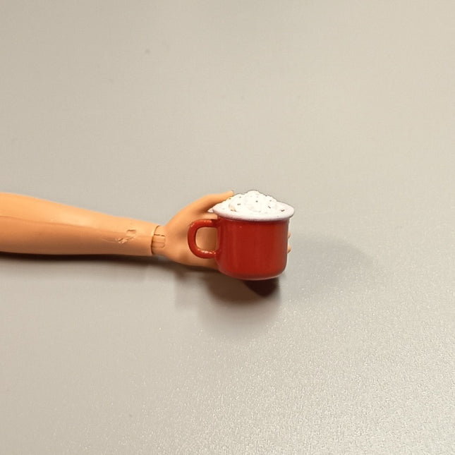 Re-Ment Miniature Red Mug with Cream Sprinkle – Hot Beverage (Pre-Owned)