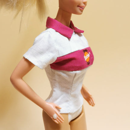 Mattel Barbie Pink & White Tennis Club Top – Sports Fashion (Pre-Owned)