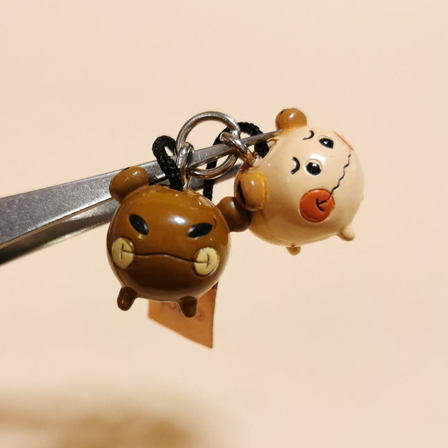 Mocainu Brown & Beige Coffee Bean Dog – 3/4" Keychain (Japan, Rare, Pre-Owned)