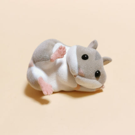 Light Gray Chubby Hamster 1.75" Flocked Mini Figure – Dollhouse Pet (Pre-Owned)