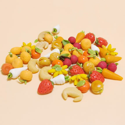 Handmade Fruit & Sandwiches 1/4" Miniature Lot – Dollhouse Food (Pre-Owned)
