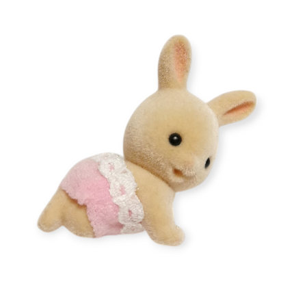 Sylvanian Families Milk Rabbit Crawling Baby – Toddler Doll (Pre-Owned)