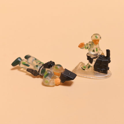 Toy Miniature Lot of 2 Clear Camo Soldier – 1" Diorama Figure (Pre-Owned)