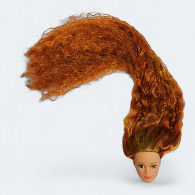 1/6 Scale Kid Kore Girl Doll Head Only – Green Eyes Red Curly Hair (Pre-Owned)