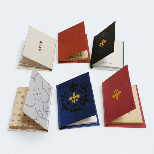 Handmade Miniature Hardcover Japanese Books – 2.5" Lot of 6 (Pre-Owned)