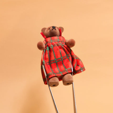 McDonald's 1999 Scottish Lady Flocked Teddy Bear – 3" Happy Meal Toy (Pre-Owned)