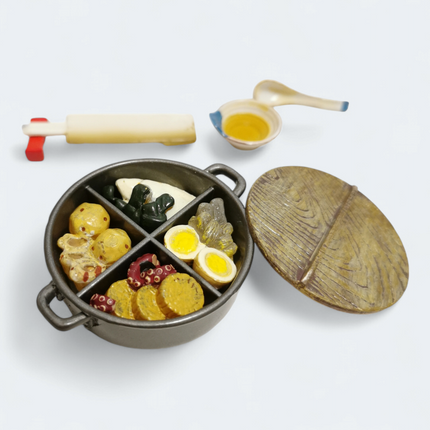 Re-Ment Japanese Meal #6 Big Oden Pot Set (2003) – Barbie Dollhouse Food (Pre-Owned)