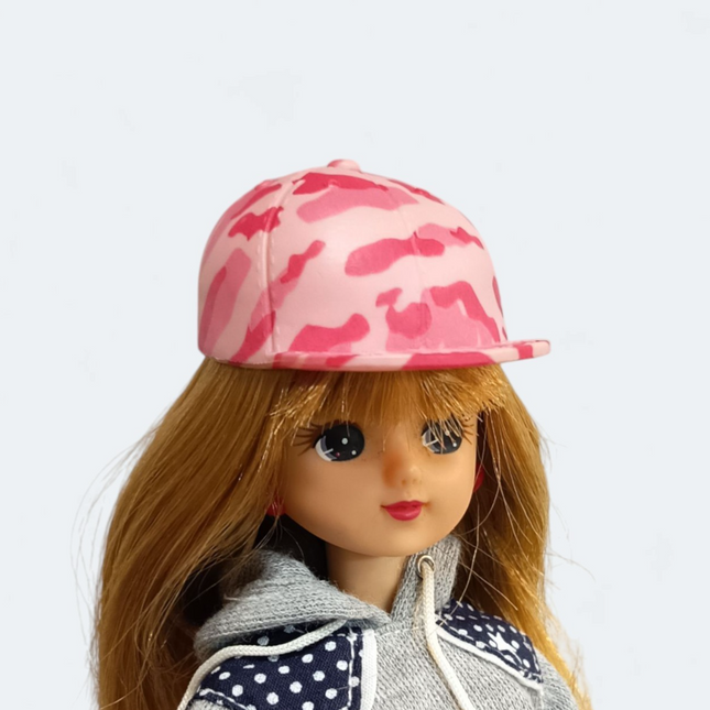 Licca Doll Accessories Pink Camo Cap Hat – 1/6 Scale (Pre-Owned)