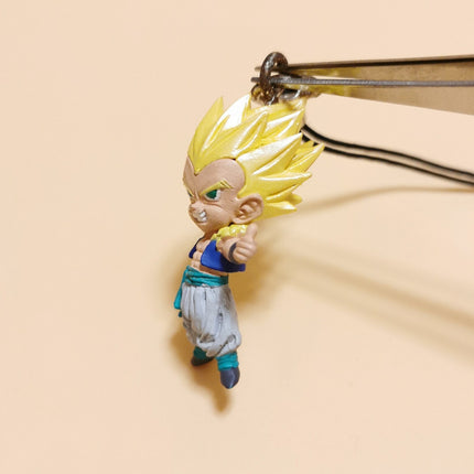 Dragon Ball GOTENKS SUPER SAIYAN KEYCHAIN 1.5" Mini Figure CHARM Toy Bandai