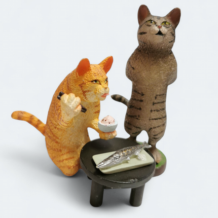 Cat's Life Kitty Eating Meal 2" Miniature Figure – Dollhouse Toy Japan (Pre-Owned)