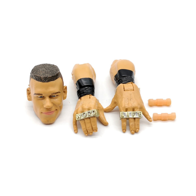 WWE John Cena HEAD SMIRK FACE & HANDS w RINGS for 6" Action Figure Wrestling Toy