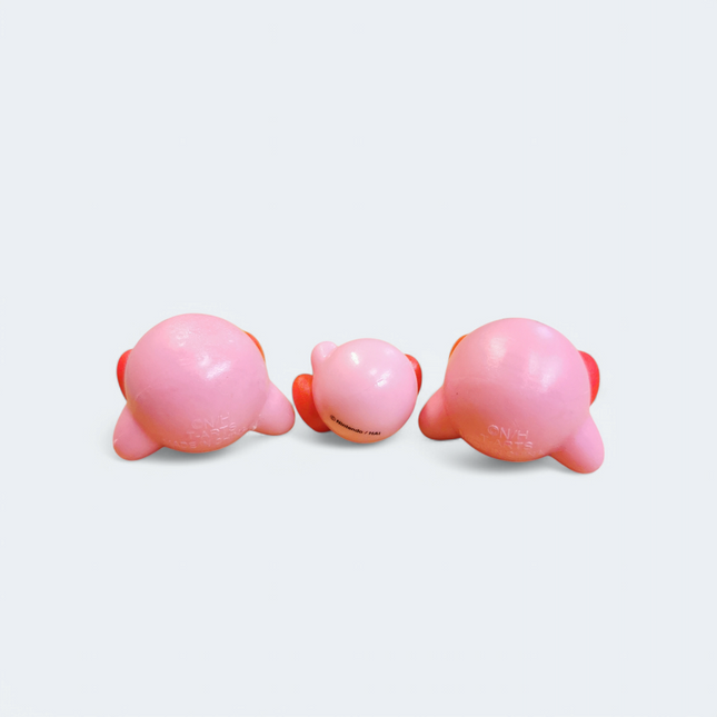 Kirby Smiling – 1" Cake Topper Lot of 3 (Takara Tomy, Pre-Owned)