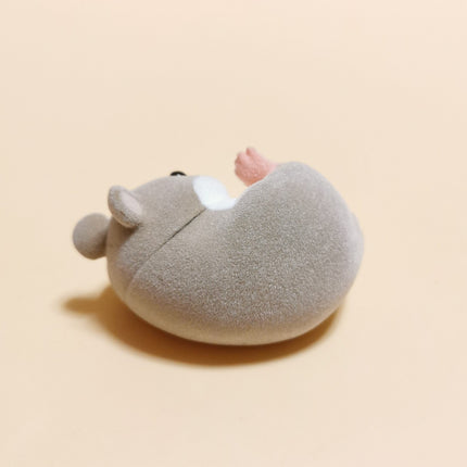 Light Gray Chubby Hamster 1.75" Flocked Mini Figure – Dollhouse Pet (Pre-Owned)