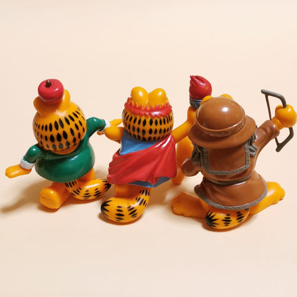 Garfield as Isaac Newton Greek Mongolian – 3" Figure Lot of 3 (1999, Pre-Owned)