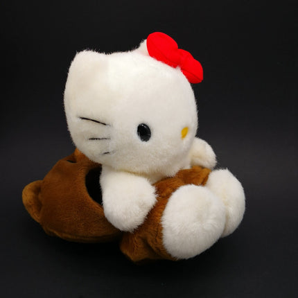 Vintage Sanrio Hello Kitty as Brown Bear Teddy 7" Plush (1998, Nakajima, Pre-Owned)