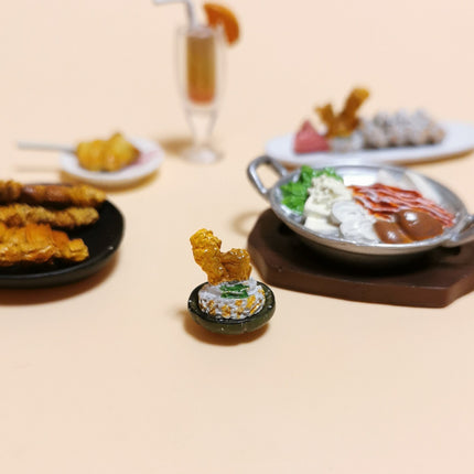Miniature Japanese Food Set – Sushi Roll, Skewer & Sukiyaki (Pre-Owned)