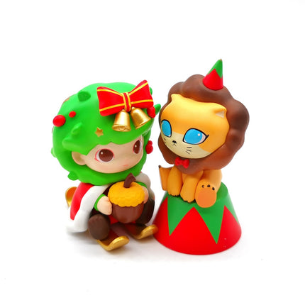 Dimoo Christmas Wreath & Circus Lion – 3" Xmas Vinyl (Pre-Owned)