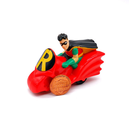 DC Comics Batman ROBIN in BAT CYCLE 3" Figure Animated Series Vehicle Toy 1993