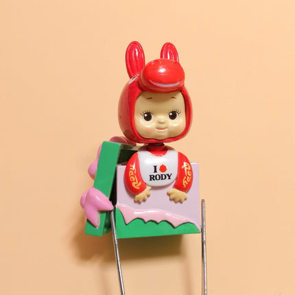 Kewpie Baby Red Rody Horse Gift Box – 2.5" Bobble Head (Rose O'Neill, Pre-Owned)