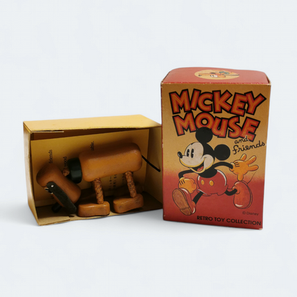 Japan Disney Wooden Pluto 4" Doll – Retro Young Epoch Figure (Fair, Pre-Owned)