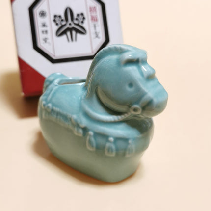 Zodiac Year of Horse – 2" Ceramic Fortune Ornament (Yakushigama, Japan, Pre-Owned)