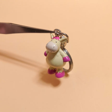 Pink Beige Chubby Donkey 1.25" Keychain – Mini Figure by Simba (Pre-Owned)