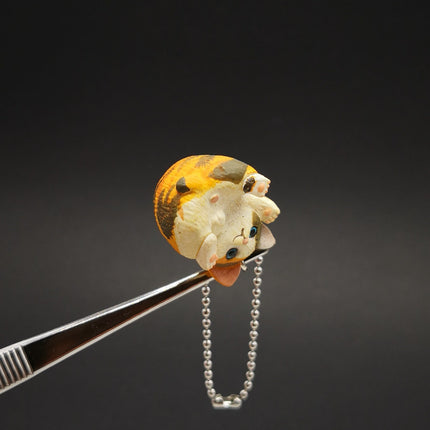 Baby Kitty Blue Eyes 1" Chubby Cat Keychain – Miniature Dollhouse Toy (Pre-Owned)