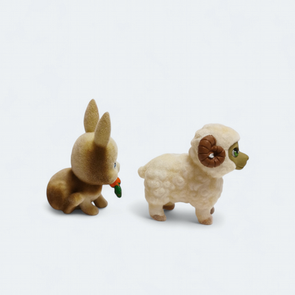 In My Pocket Baby Rabbit & Sheep 1.5" Flocked Figures – Dollhouse Pets (Pre-Owned)