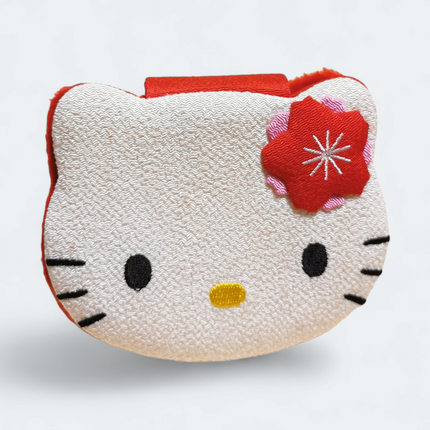 Hello Kitty Folding Pocket Mirror – 4" Fabric Compact (Pre-Owned)
