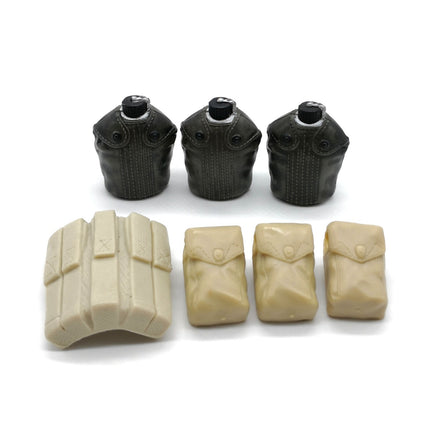 1/6 Scale Beige Pouch & Canteen – Lot of 7 Belt Accessories (Pre-Owned)